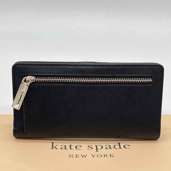 Kate Spade Large Slim Bifold Wallet Black - Picture 4 of 8